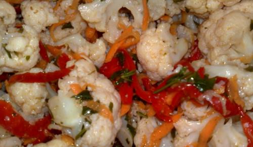 Цветная капуста по-корейски в домашних условиях с болгарским перцем