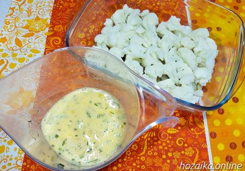 Запеканка из цветной капусты с сыром и яйцом в духовке