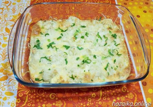 Запеканка из цветной капусты с сыром и яйцом в духовке