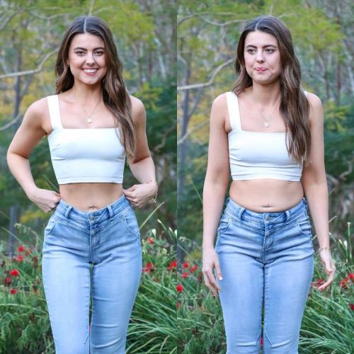 Какое влияние на ваше представление об идеальной фигуре оказывают СМИ и социальные сети. На своем теле девушка демонстрирует, как социальные сети могут обманывать своей идеальностью